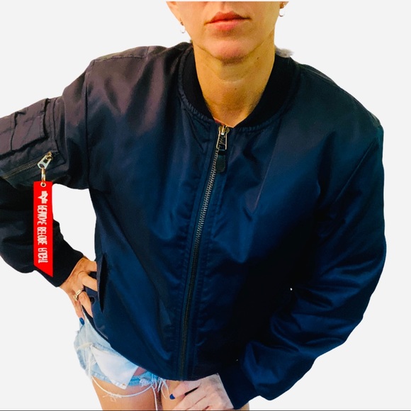 Kanye West X Yeezy Tour Bomber Jacket Navy with Cross EUC/Like New Unisex: Large - Picture 14 of 16